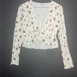 Sunday Best Cream Floral Crop Top